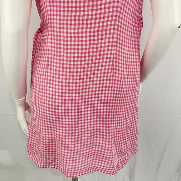 Rails Malia Pink Gingham Linen Blend Wrap Mini Dress Size Large Summer Resort - Picture 8 of 16